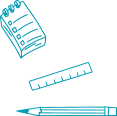 Illustration, Zettel und Stift