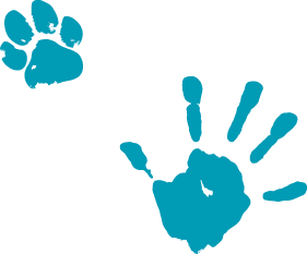 Illustration Hand und Pfotenabdruck